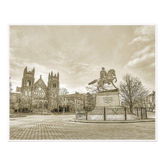 リッチモンドVAバージニアジェブスチュアートモニュメント フォトプリント            (正面)