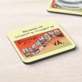 リッチモンドVA、マップ座標、ヴィンテージスタイル コースター (左側)