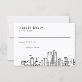 リッチモ結婚ンド |スタイル化されたスカイラインRSVP 出欠カード