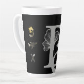 リッチラテマググ抽象芸術トレンドインテリアデコールブラック カフェラテマグ (左アングル)