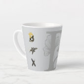 リッチラテマググ抽象芸術トレンドインテリアデコールブラック カフェラテマグ (左アングル)