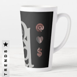 リッチラテマググ抽象芸術トレンドインテリアデコールブラック カフェラテマグ