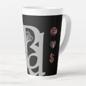 リッチラテマググ抽象芸術トレンドインテリアデコールブラック カフェラテマグ (右アングル)