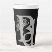 リッチラテマググ抽象芸術トレンドインテリアデコールブラック カフェラテマグ (正面)