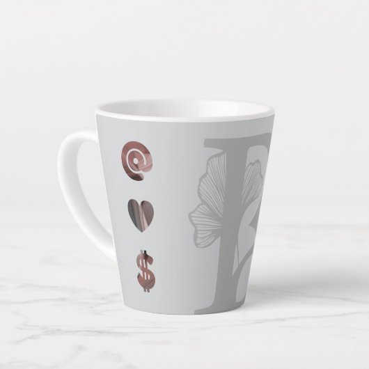 リッチラテマググ抽象芸術トレンドインテリアデコールブラック カフェラテマグ (左アングル)