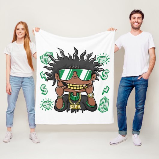 リッチラブウェア – 衣服あなたの価値 フリースブランケット (インサイチュ)