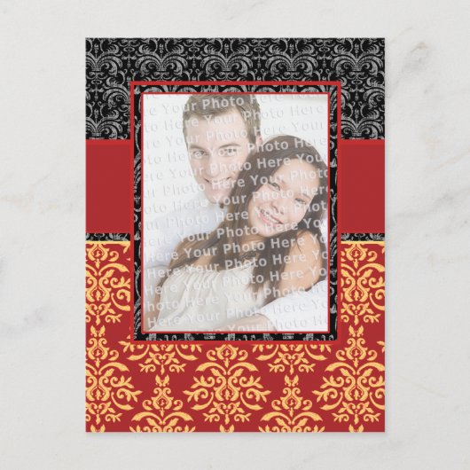 リッチレエレガントッドダマスクカスタマイズ可能なはがき ポストカード (正面)