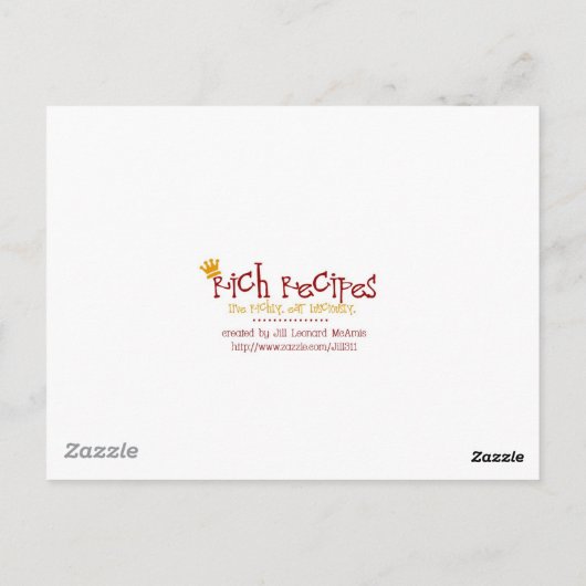 リッチレシピの夢見るようなフローズンアイスクリーム ポストカード (裏面)