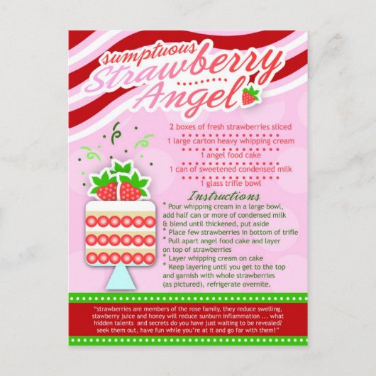 リッチレシピ贅沢なストロベリーエンジェル ポストカード (正面)
