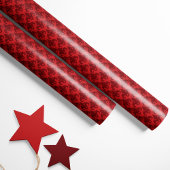 リッチレッドダマスク ラッピングペーパー