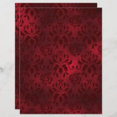 リッチレッドダマススクレープブック紙 (正面/裏面)