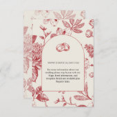 リッチレッドフランスのフローラトイルフローラエンクロージャカード 出欠カード (正面/裏面)