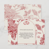 リッチレッドフランスのフローラトイルフローラエンクロージャカード 出欠カード (正面/裏面)