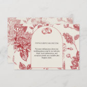 リッチレッドフランスのフローラトイルフローラエンクロージャカード 出欠カード (正面/裏面)