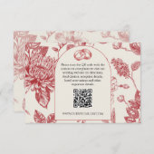 リッチレッドフランスのフローラトイルフローラエンクロージャカード 出欠カード (正面/裏面)