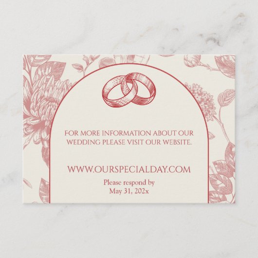 リッチレッドフランスのフローラトイルフローラ エンクロージャーカード (正面)