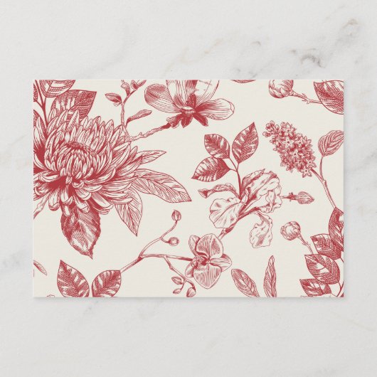 リッチレッドフランスのフローラトイルフローラ エンクロージャーカード (裏面)