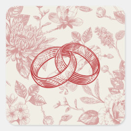 リッチレッドフランスのフローラトイルフローラ スクエアシール