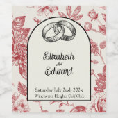 リッチレッドフランスのフローラトイルフローラ ワインラベル (シングルラベル)