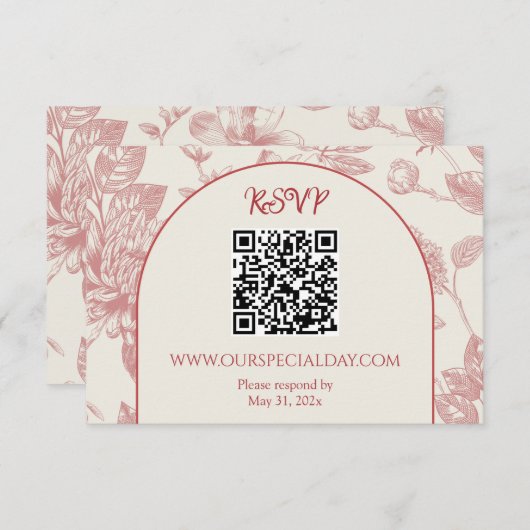 リッチレッドフランスのフローラトイルフローラ 出欠カード (正面/裏面)