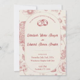 リッチレッドフランスのフローラトイルフローラ 招待状