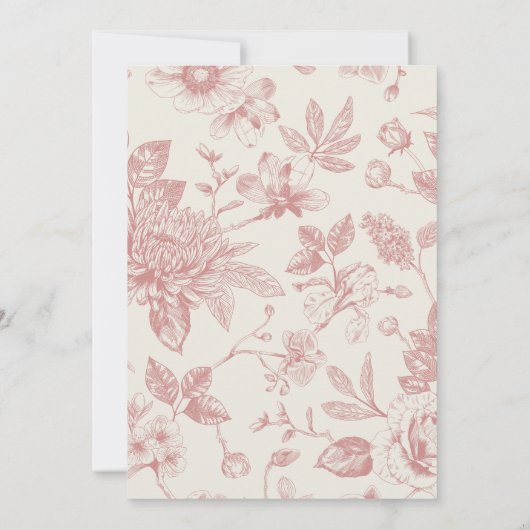 リッチレッドフランスのフローラトイルフローラ 招待状 (裏面)