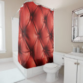 リッチレッドレザー:ラグジュアリーな質感のある詳細 シャワーカーテン (インサイチュ)
