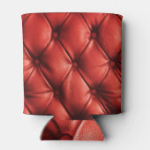 リッチレッドレザー：ラグジュアリーな質感のある詳細 缶クーラー (裏面)