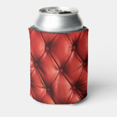 リッチレッドレザー：ラグジュアリーな質感のある詳細 缶クーラー (缶裏面)