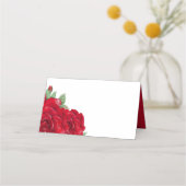 リッチレッドローズフローラ名結婚Date's プレイスカード (裏面)