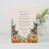 リッチ秋花模様結婚式招待状 招待状 (スタンド正面)