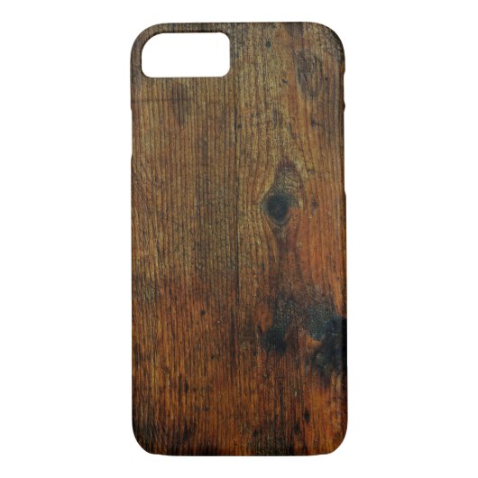 リッチ赤の古いリアルなルックウッドオッターボックスiPhone c Case-Mate iPhoneケース (裏面)