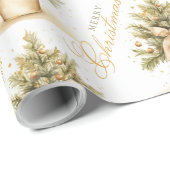 リッチ金ゴールドクリスマスツリーオーナメント&ボウ ラッピングペーパー (ロールコーナー)