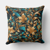 リッチ、鮮やか金ゴールド、ターコイズ、紅葉 クッション (裏面)