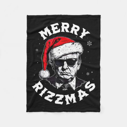 リッツマメリースクリスマストおもしろいランプサンタクロースXm フリースブランケット (正面)