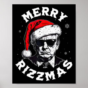 リッツマメリースクリスマストおもしろいランプサンタクロースXm ポスター