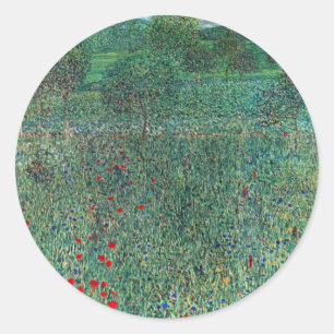 リッツルベルクの花畑 クリムト、ヴィンテージ風景 ラウンドシール
