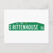 リッテンハウススクエアフィラデルフィアPA通り標識 ポストカード (正面)