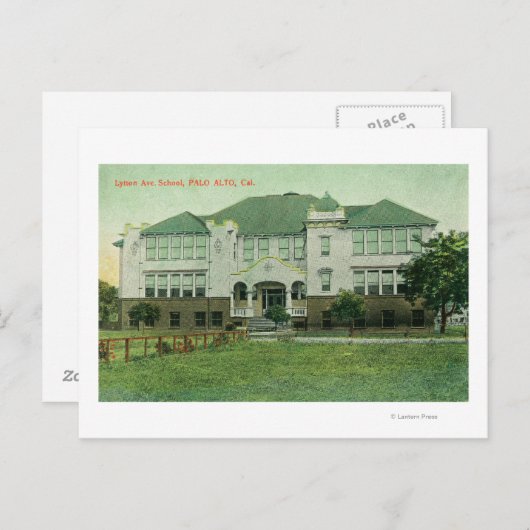 リットンアベニュースクールの外観 ポストカード (正面/裏面)