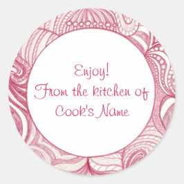 リッドのシールのキッチンから赤い抽象芸術 ラウンドシール