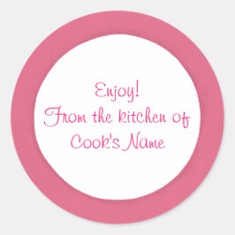 リッドシールのキッチンからピンクの円 ラウンドシール