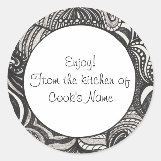 リッド抽象芸術の台所から来た黒いシール ラウンドシール (正面)