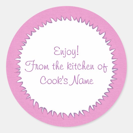 リッド・シールのキッチンパーソナライズされたからピンク ラウンドシール (正面)