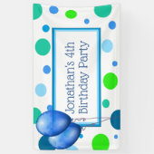 リッパーソナライズされたトルボーイズブルー誕生日バナー 横断幕 (縦)