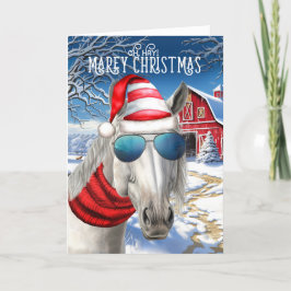 リッピザンホワイトホースMAREイおもしろいクリスマス シーズンカード