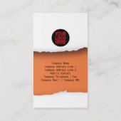 リッピング紙オレンジの名刺 名刺 (裏面)