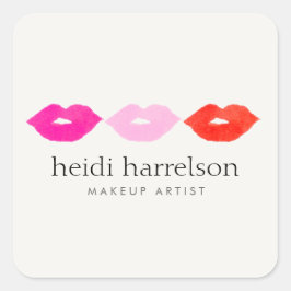 リップはっきりしたトリオウォーター色メイクアップアーティスト美しい スクエアシール
