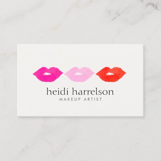 リップはっきりしたトリオウォーター色メイクアップアーティスト美しい 名刺 (正面)