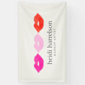 リップはっきりしたトリオウォーター色メイクアップアーティスト美しい 横断幕 (縦)