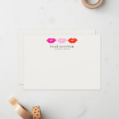 リップはっきりしたトリオ水カラー美しいフラットノートカード ノートカード (正面/裏面インサイチュ)